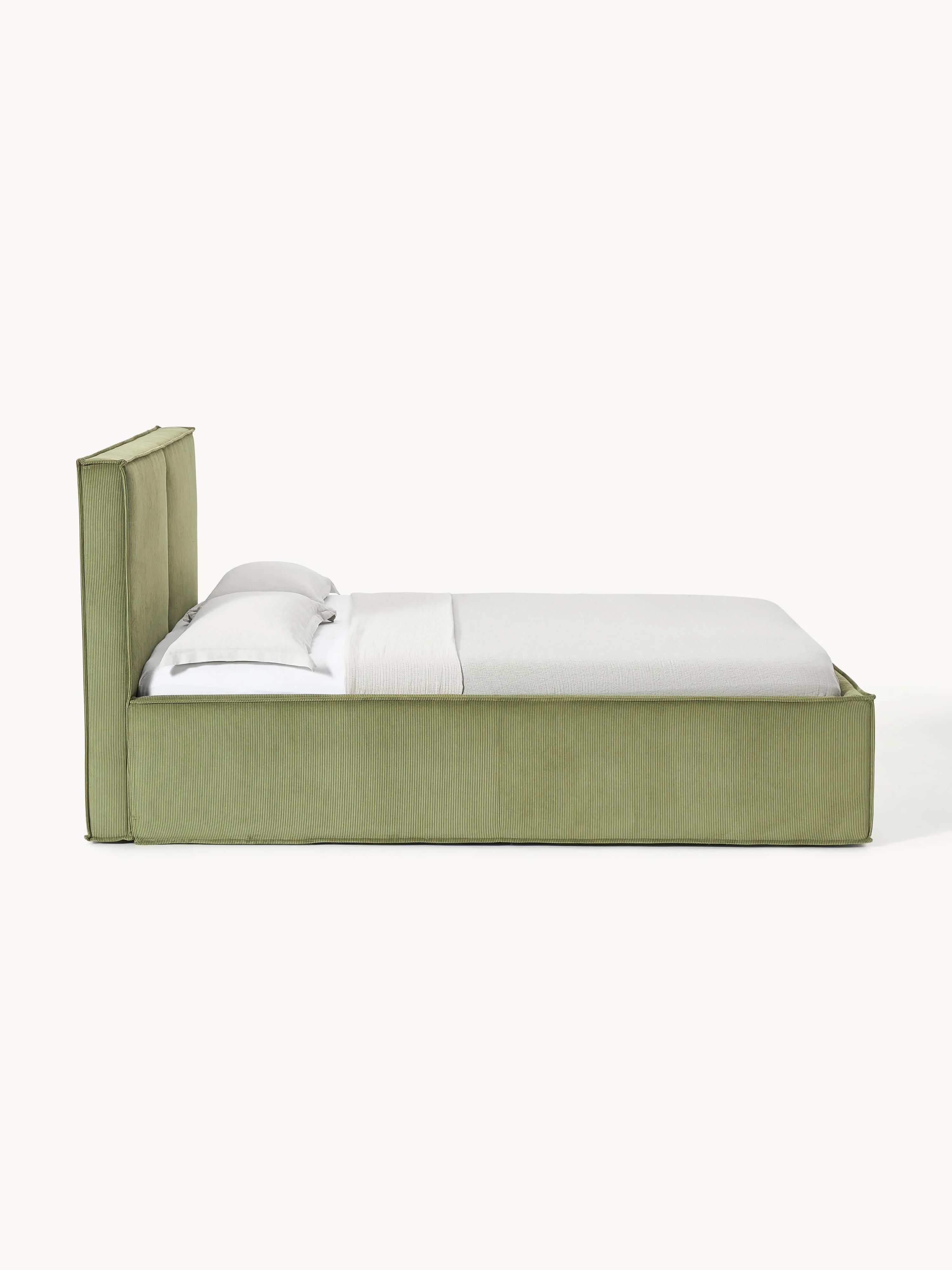 Corduroy gestoffeerd bed Dream met opbergruimte