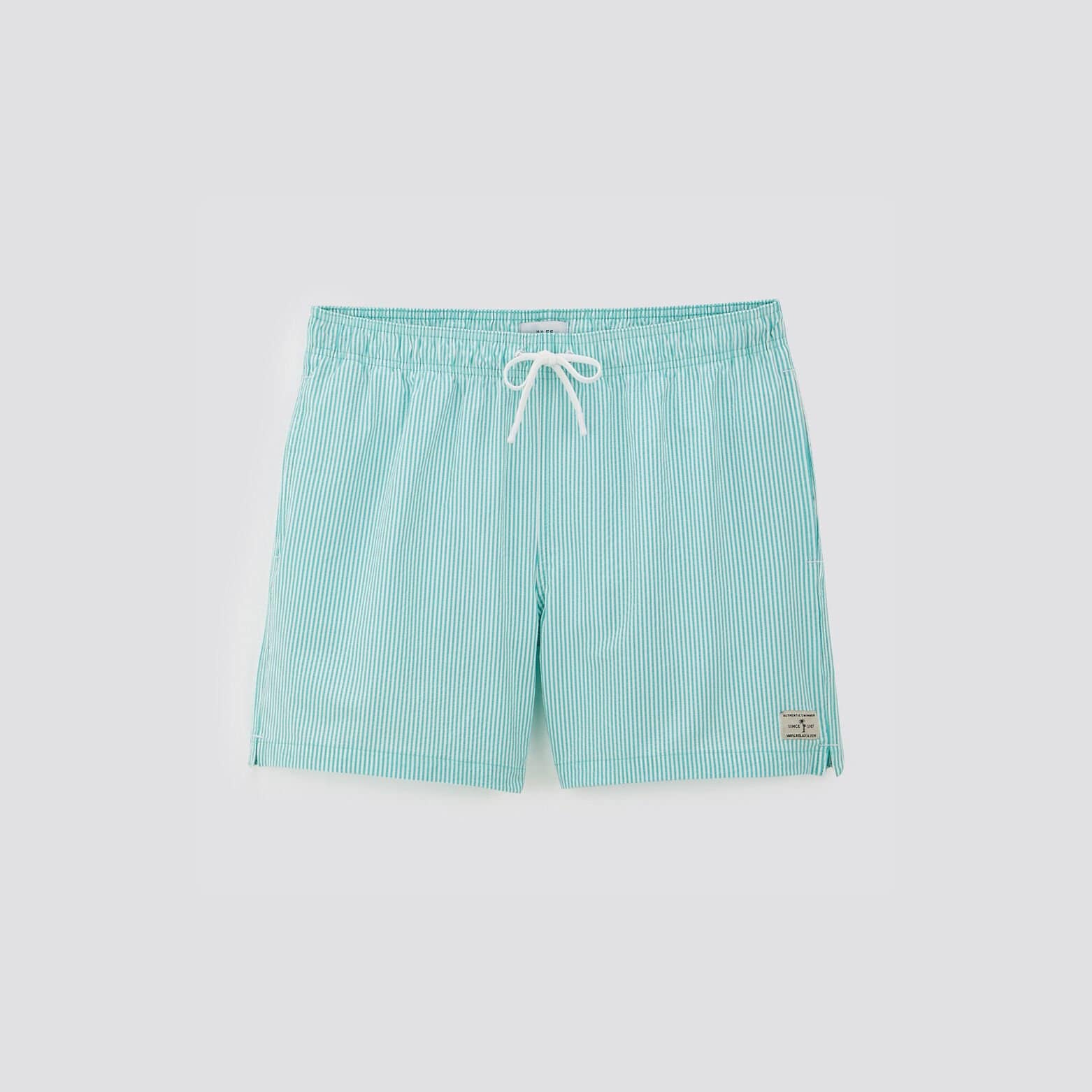 Maillot de bain rayure seersucker Bleu turquoise