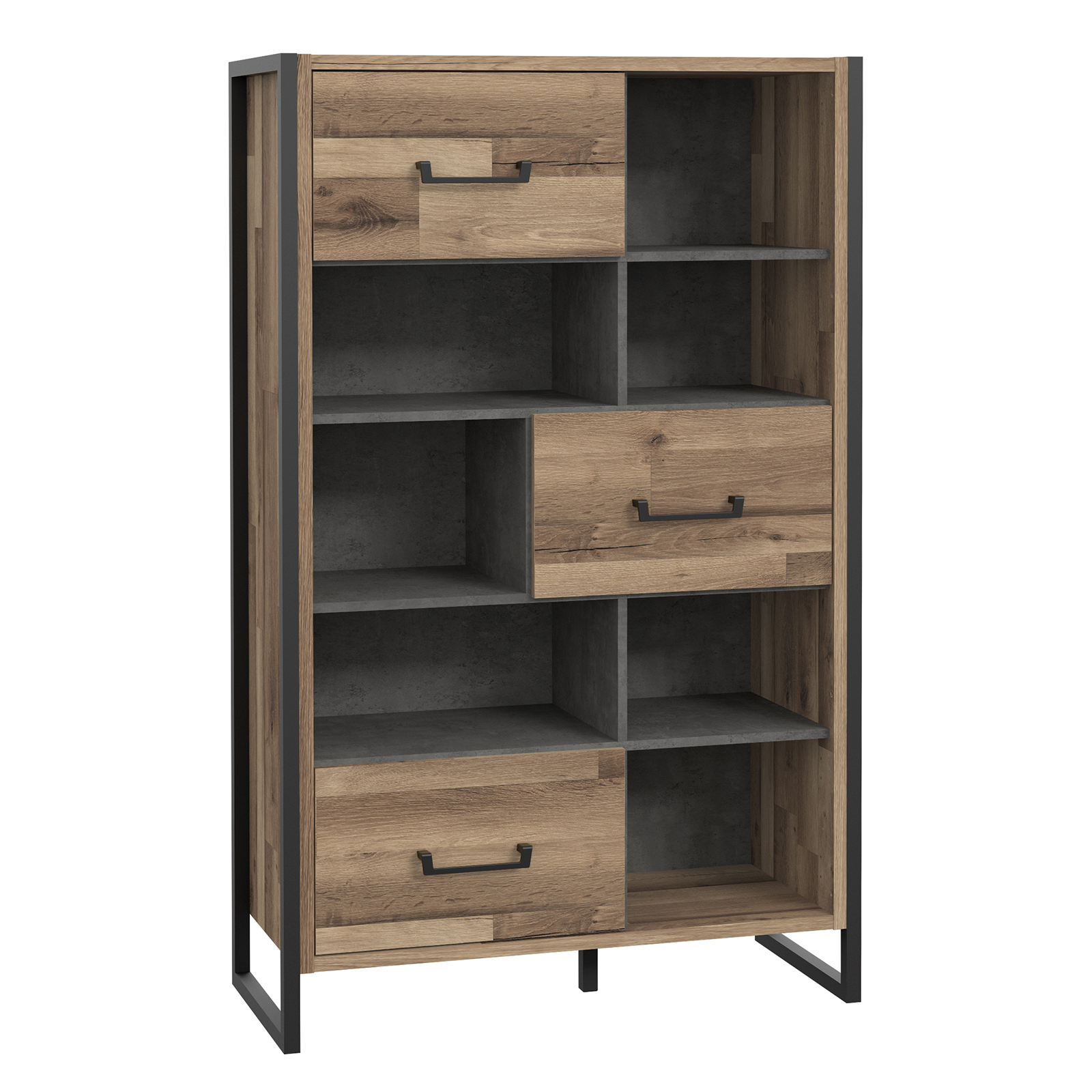 Regal - Stabeiche - Betonoptik - 94 cm breit