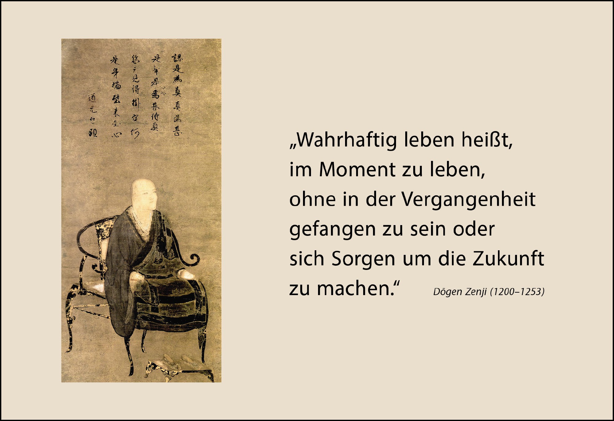 Postkarte 'Wahrhaftig leben heißt im Moment zu leben' günstig bestellen