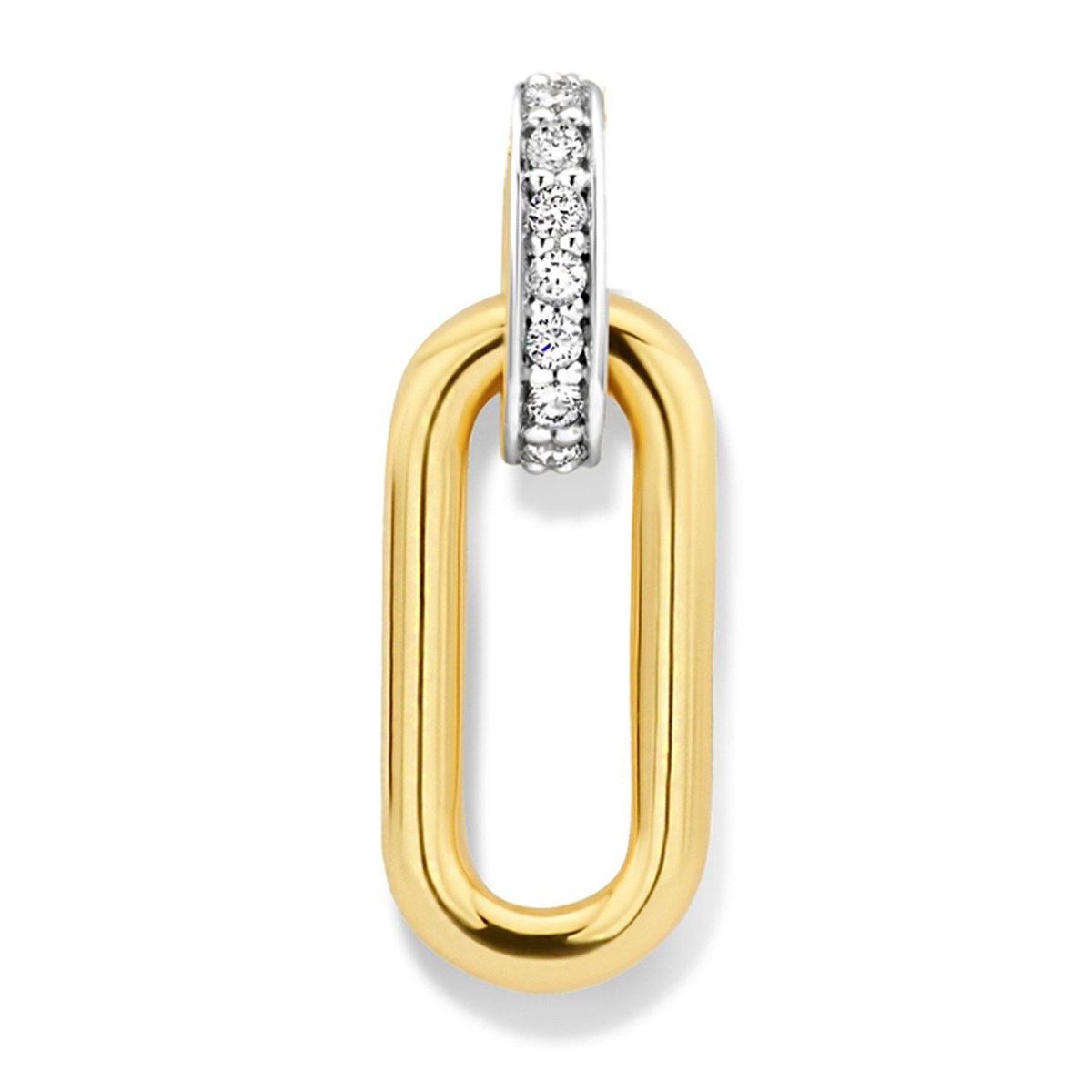 Pendentif Brillaxis motif ovale ajouré or diamants