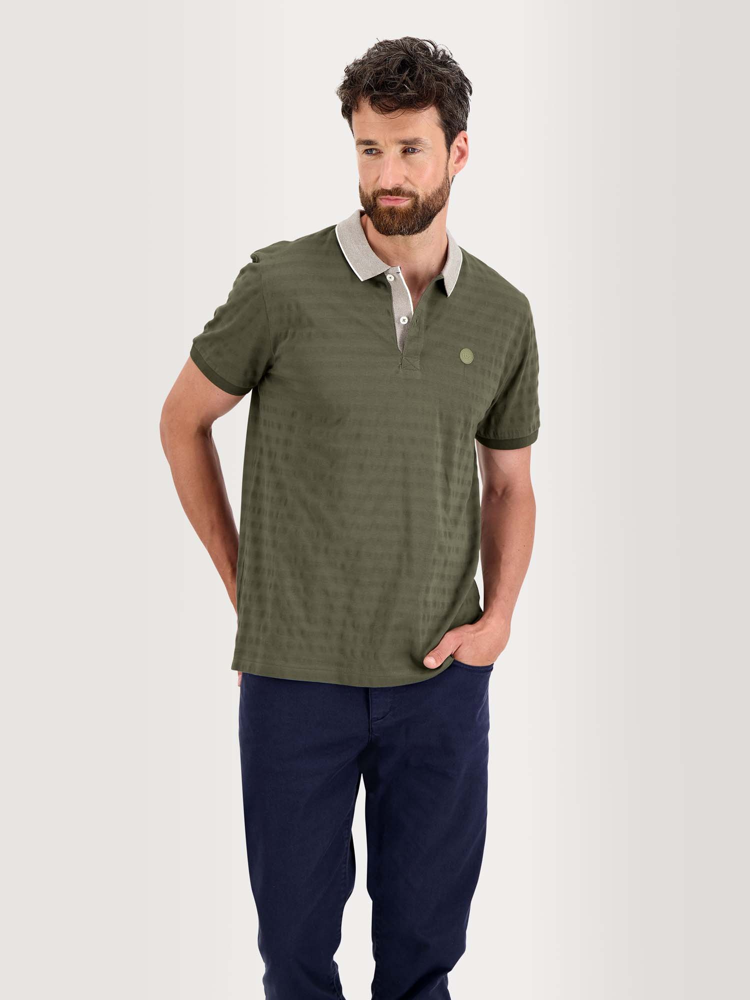 Polo Homme Manches Courtes Jersey Coton Kaki