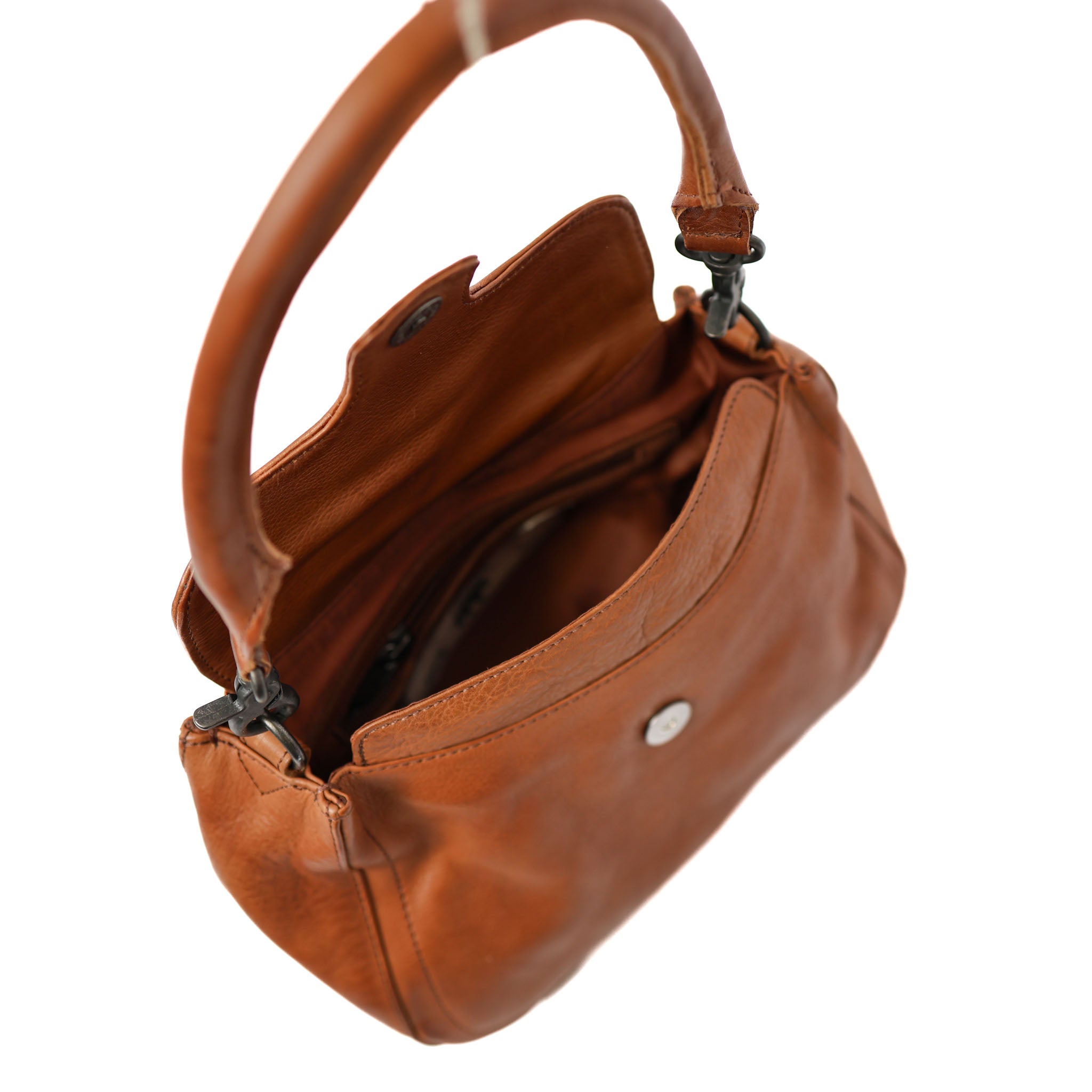 Hand-/schoudertasje met flap 'Fenna' cognac COGNAC