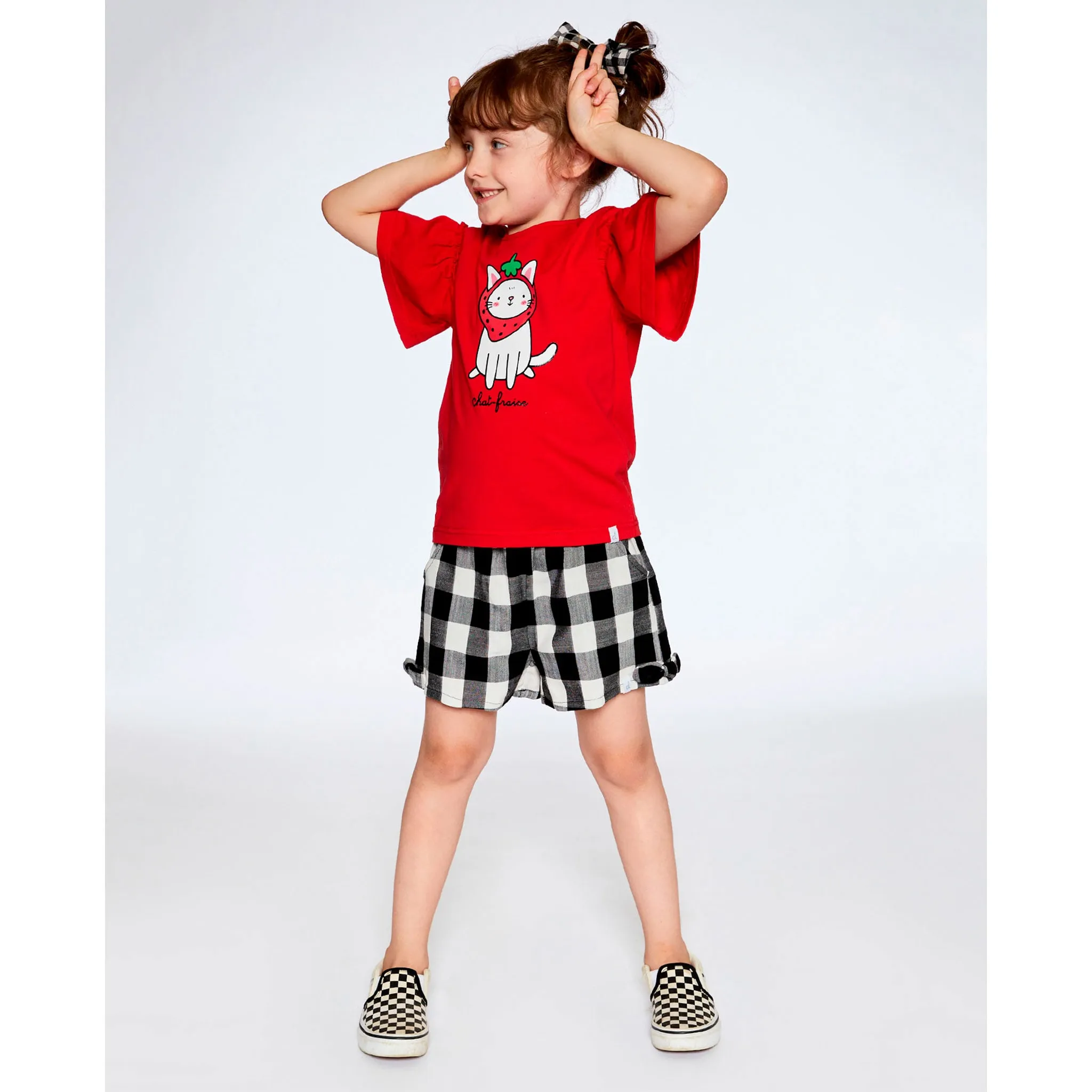 Deux par Deux T-shirt Chat Fraise 7-10ans