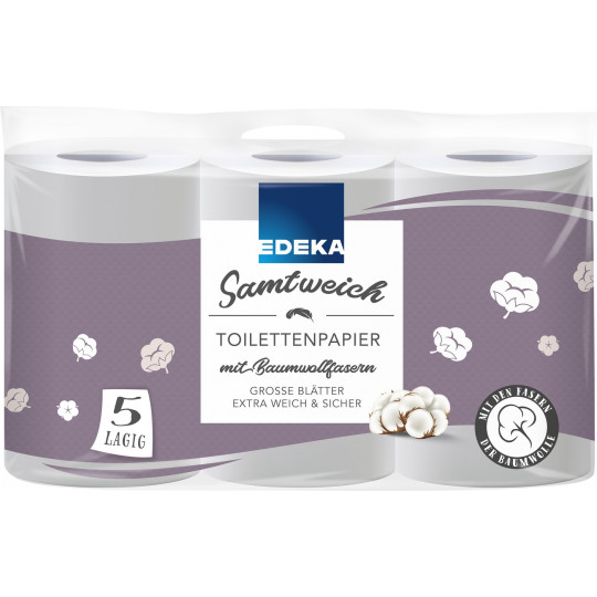 EDEKA Toilettenpapier samtweich mit Cotton 5lagig 6x130Bl