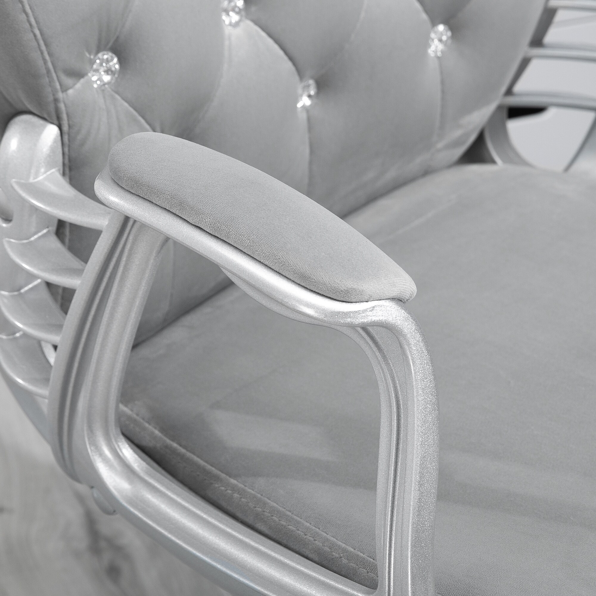 HOMCOM Drehstuhl im eleganten Design grau 60,5 x 59,5 x 95-105 cm (BxTxH)