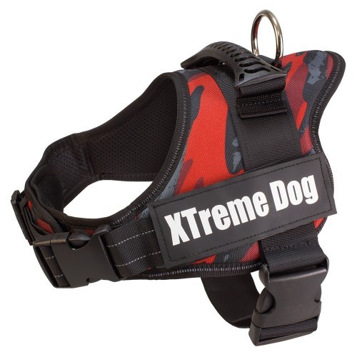 Coleira de camuflagem Xtreme Dog para cães, vermelha