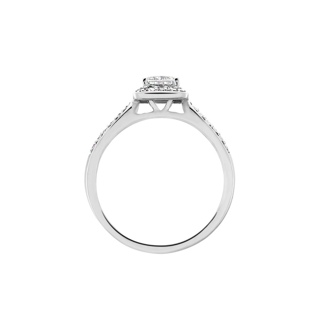 Solitaire Or Blanc  Princessa Diamant Synthetique