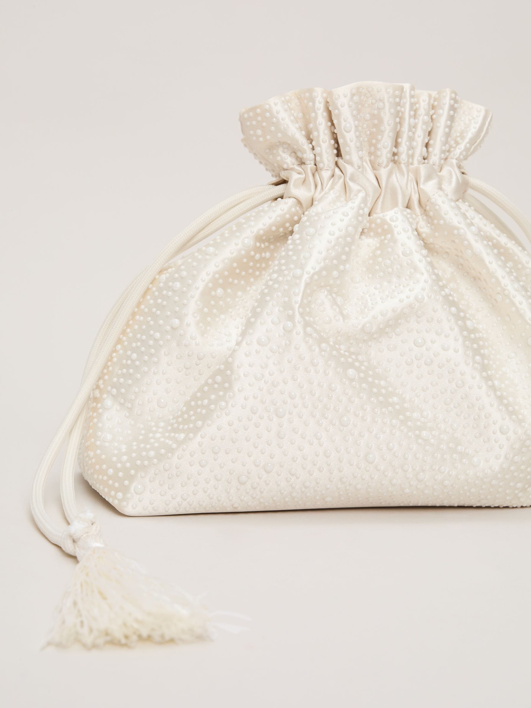 Phase Eight Pearl Drawstring Clutch