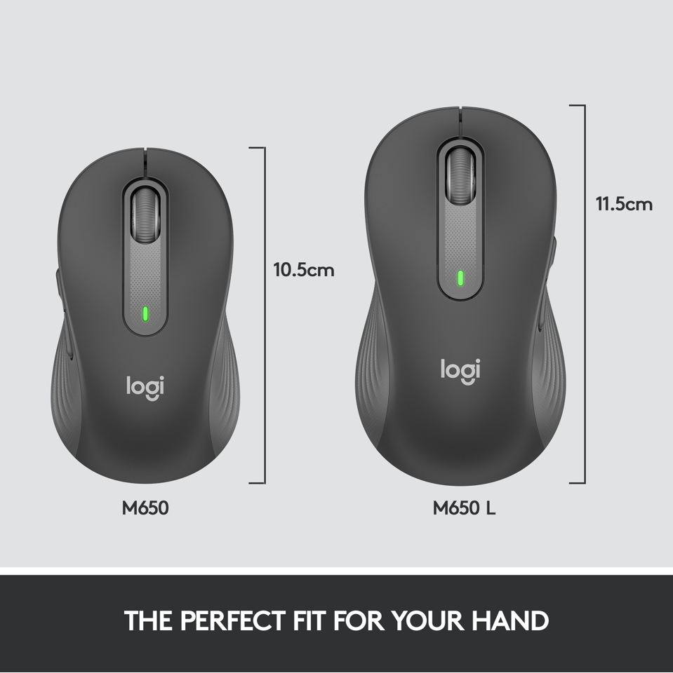 Logitech - M650 Signature - Large Wireless Mouse -Graphite