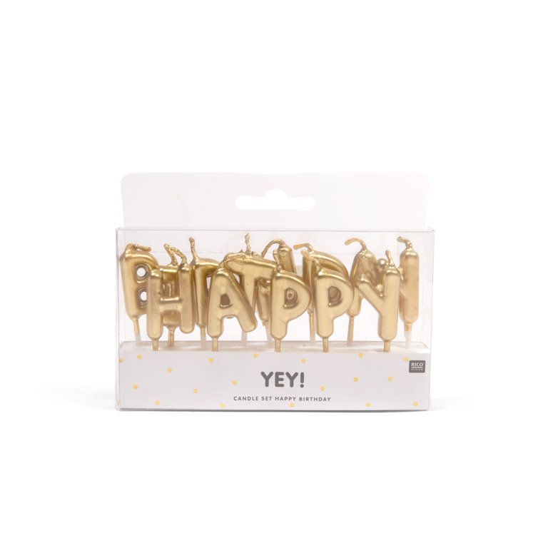 Dekokerzen 'Happy Birthday'