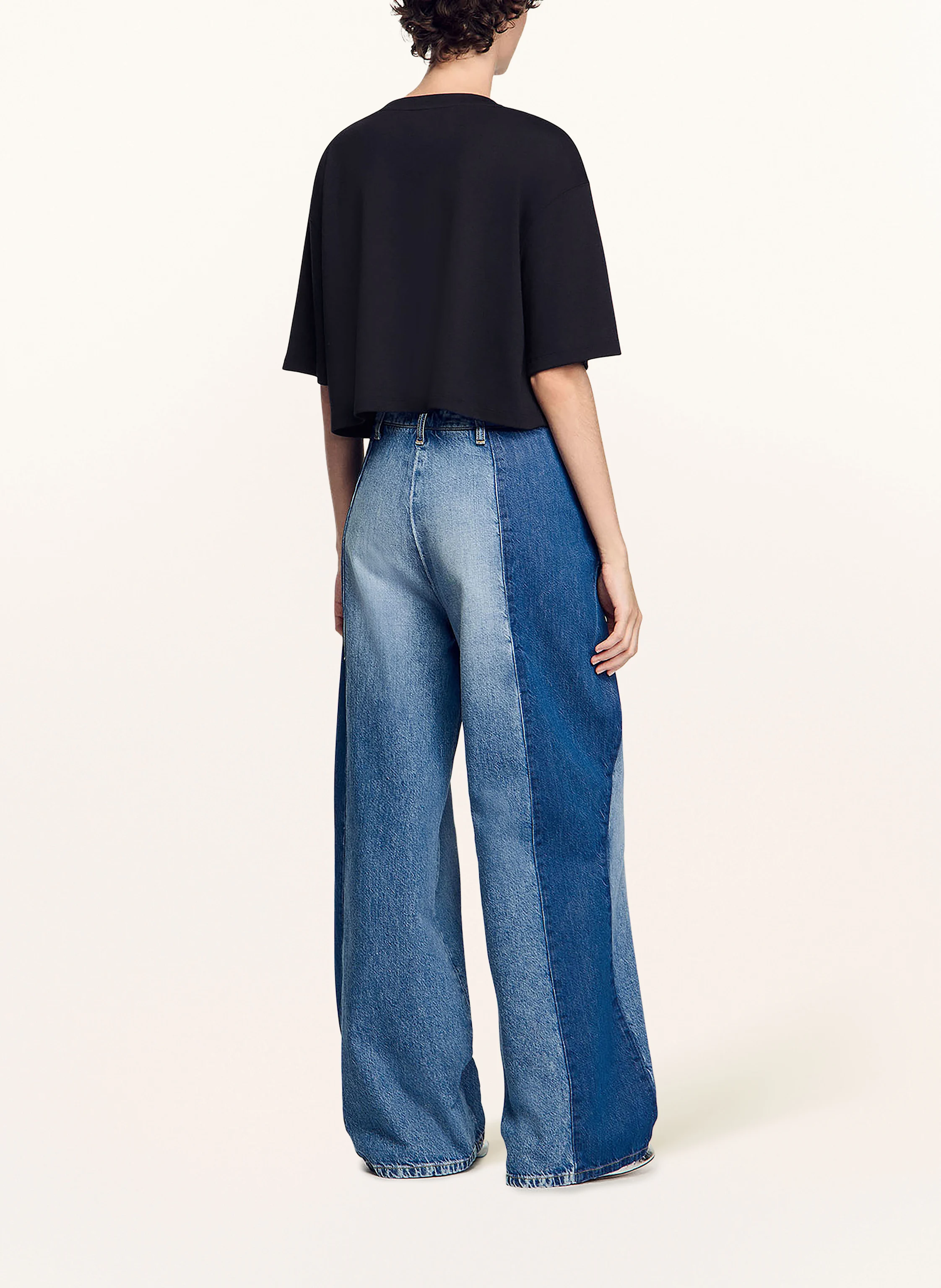 SANDRO Cropped-Shirt mit Pailletten