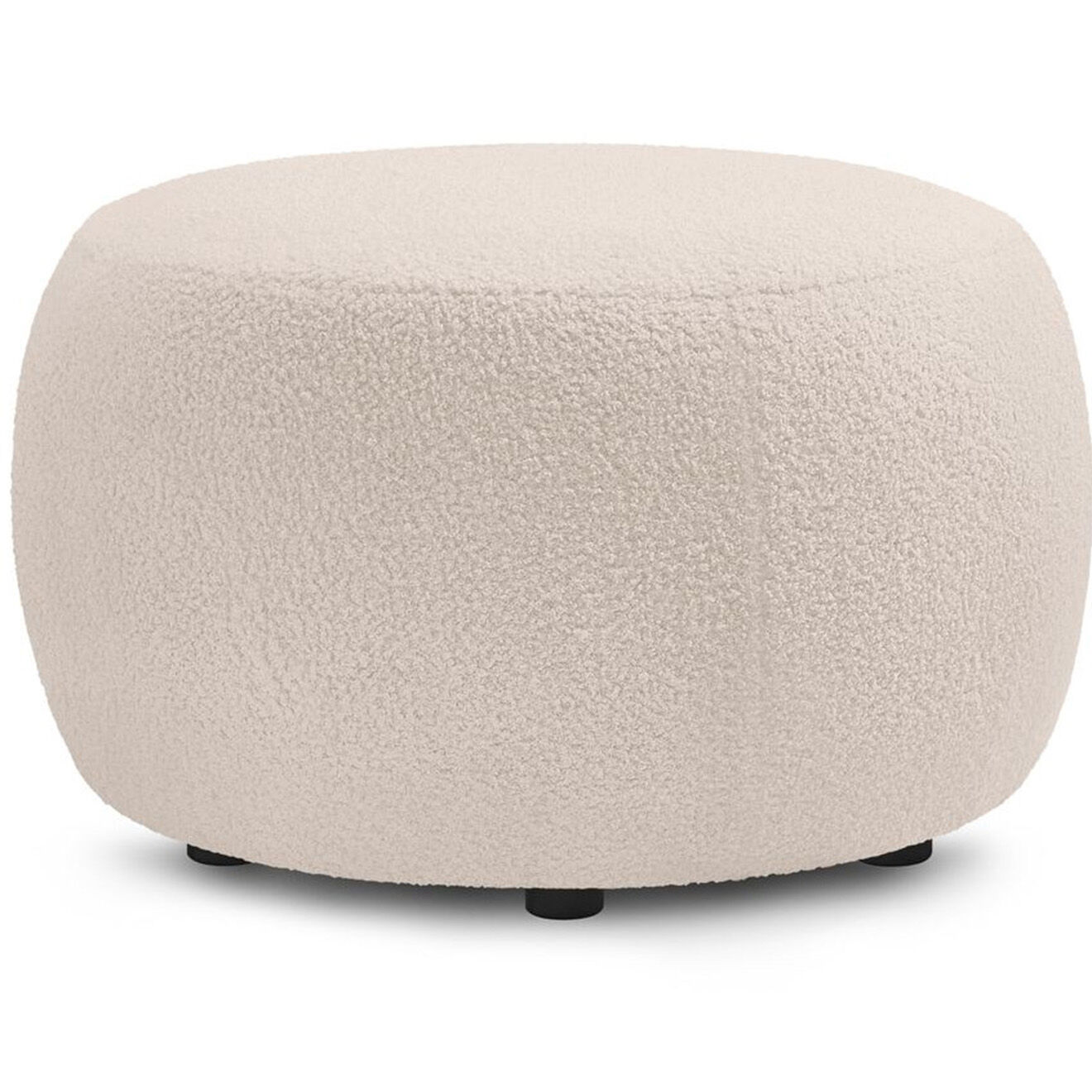 Bobochic Pouf velours bouclette rond Envy beige - D.69x44 cm
