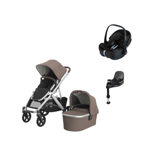 UPPAbaby VISTA V3 Kinderwagen 4-in-1 - Dillan | Joolz X Maxi-Cosi Pebble 360 Pro 2 Autostoeltje | Maxi-Cosi FamilyFix 360 Pro