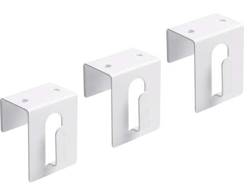 Raam- en deurhaken, staal, wit, 3 stuks