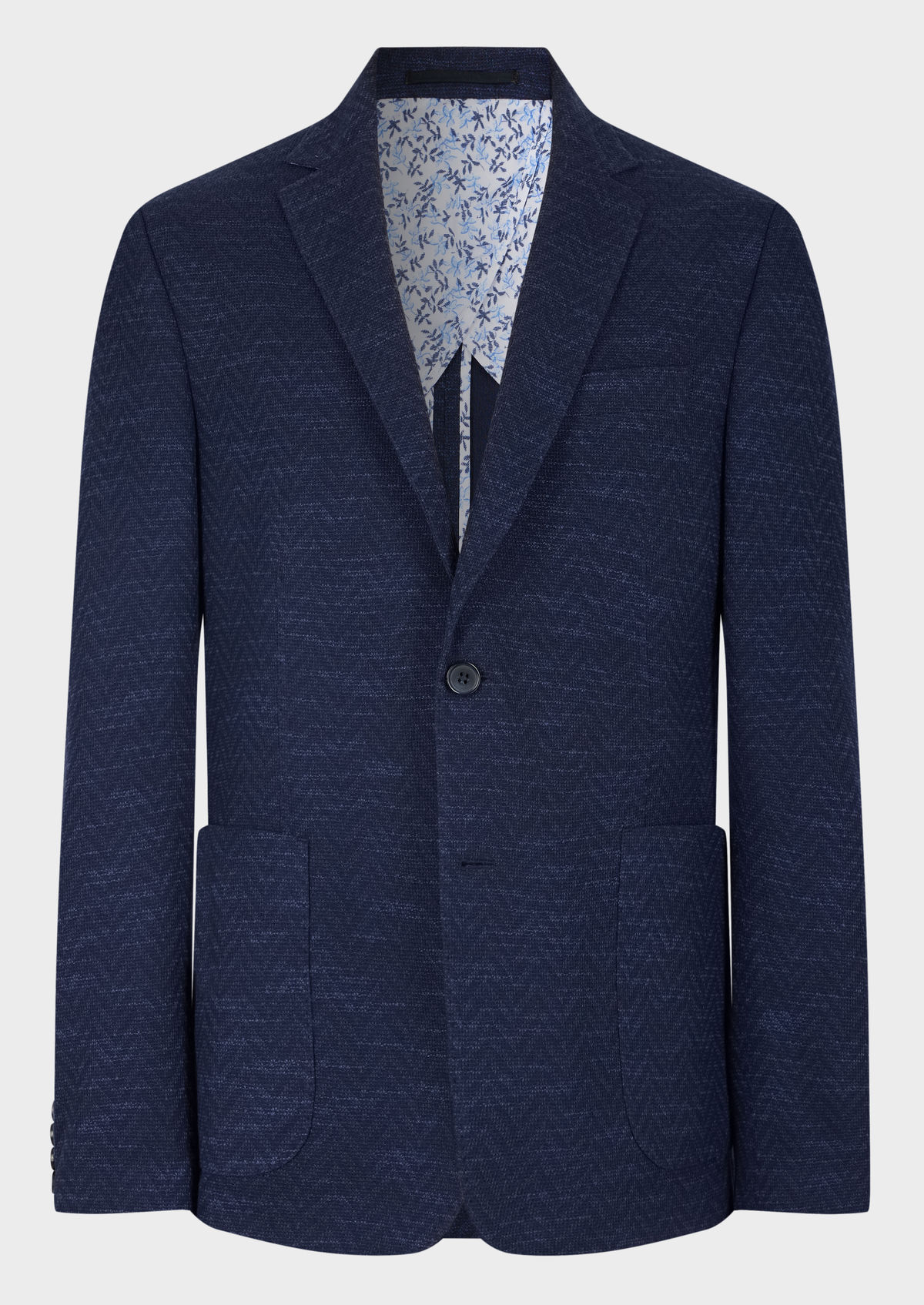 Veste casual Regular en jersey bleu marine à motif fantaisie