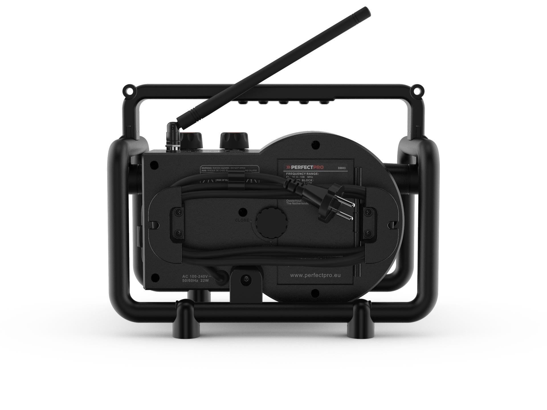 Perfectpro DBX3 DABBOX Bouwradio DAB  FM Bluetooth Oplaadbaar
