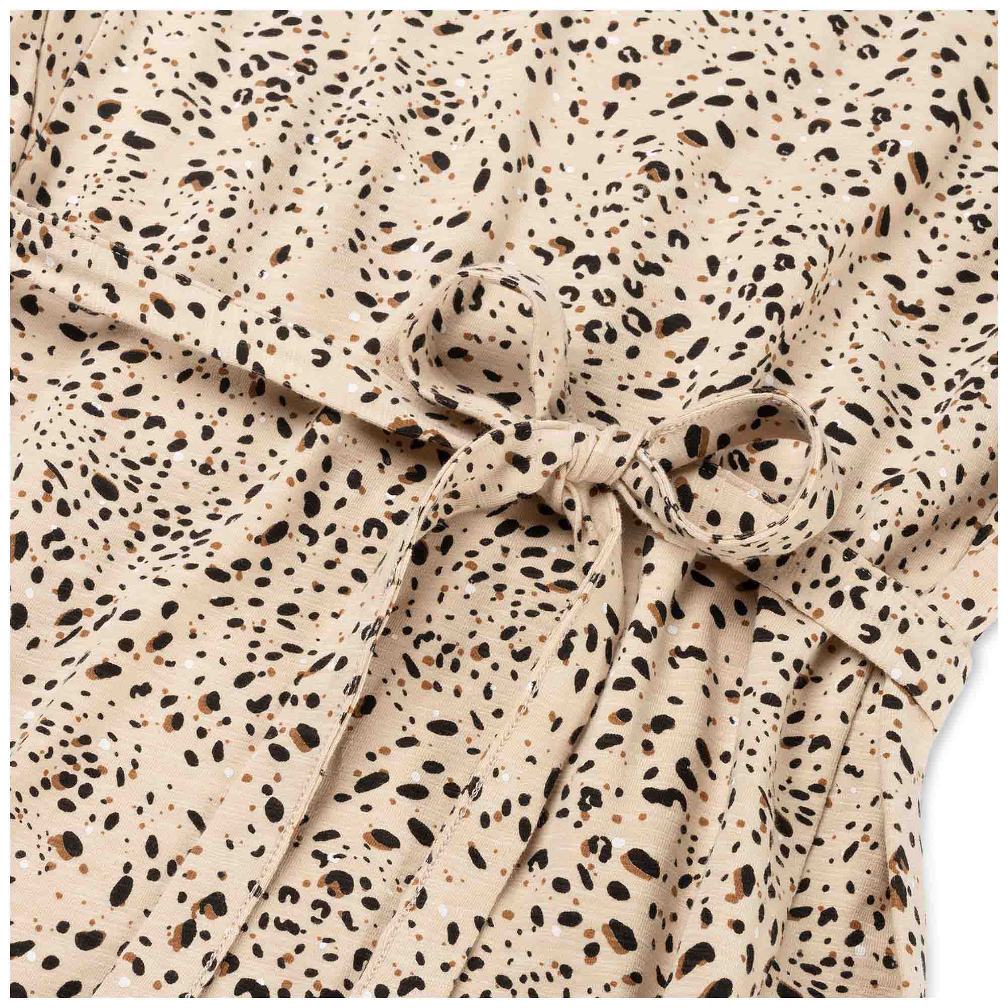 Prénatal zwangerschaps T-shirt korte mouwen all over print beige
