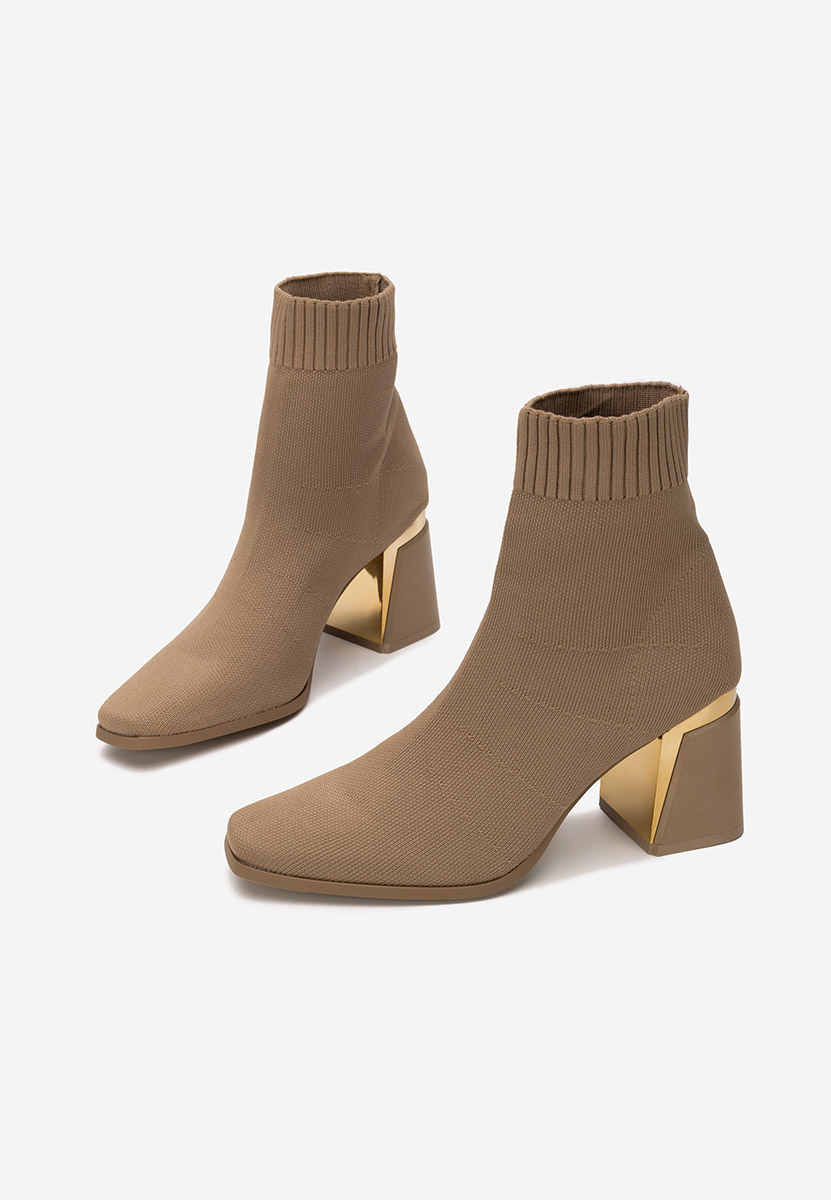 Bottines chaussettes kaki Mirelina