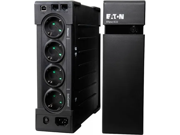 Eaton Ellipse ECO 800 USB DIN - UPS (stativ-monterbar / ekstern) - AC 230 V - 500 Watt - 800 VA - USB - output-stikforbindelser: 4 - 2U - 19