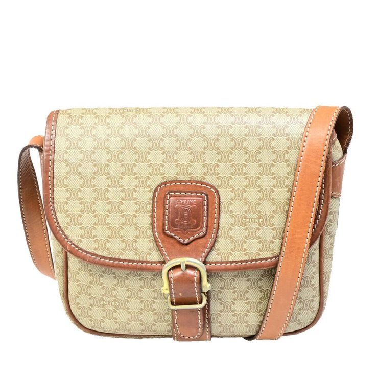 Celine Vintage Celine Crossbody Bag Beige