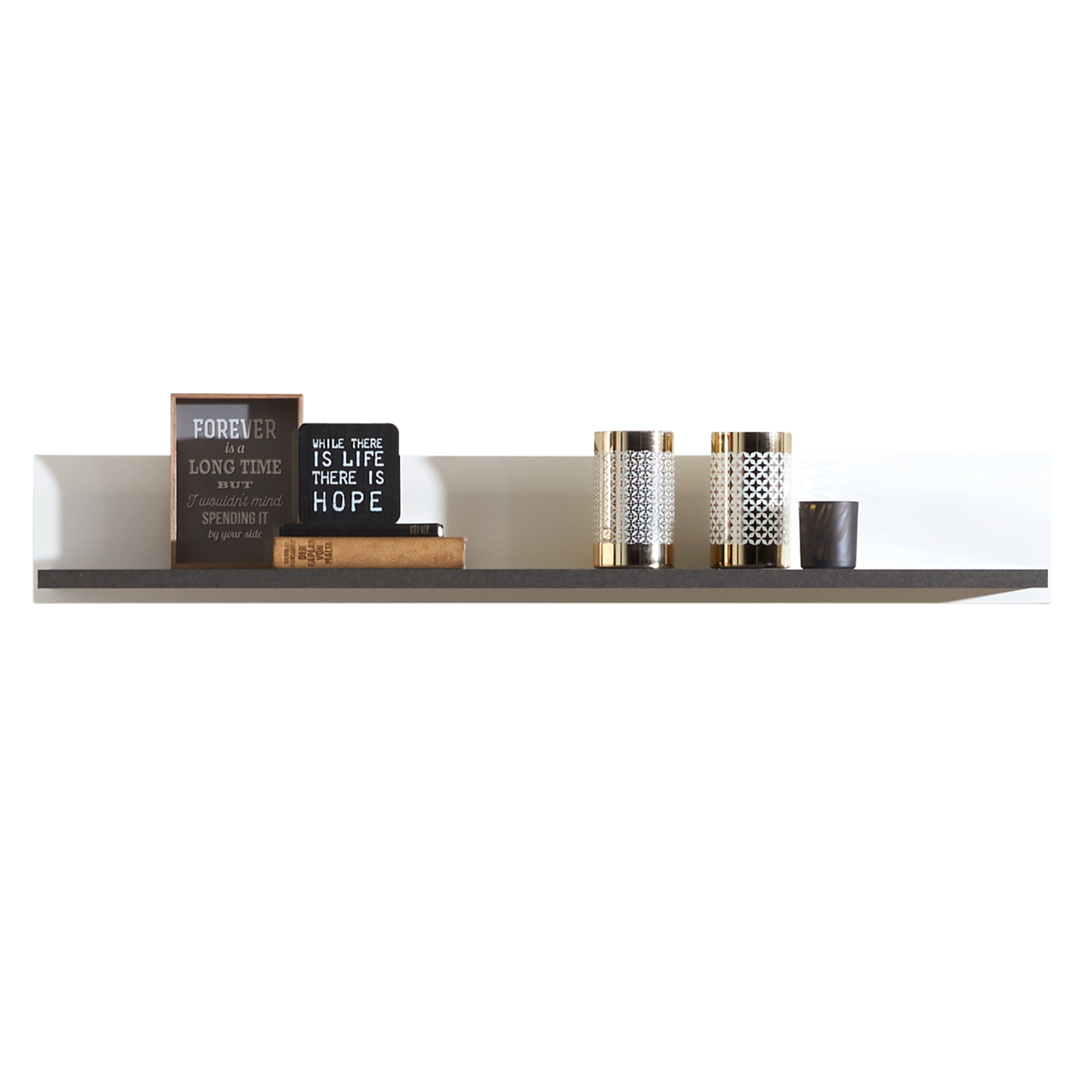 Luca Bessoni Wandboard ALASSIO - weiß Hochglanz - Matera dunkel - 120 cm