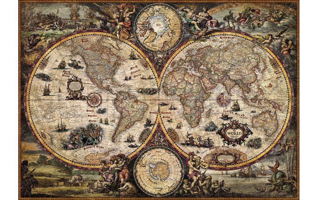 Puzzle Vintage WorldPuzzle mit 2000 Teilen + Poster