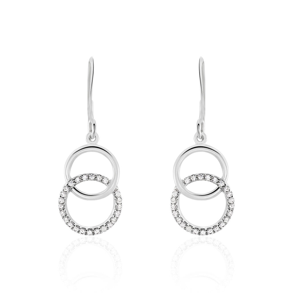 Boucles D'oreilles Pendantes Isabel Argent Blanc Oxyde De Zirconium