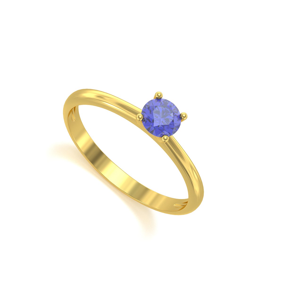 Bague ADEN Solitaire Or 585 Jaune Tanzanite 1.59grs