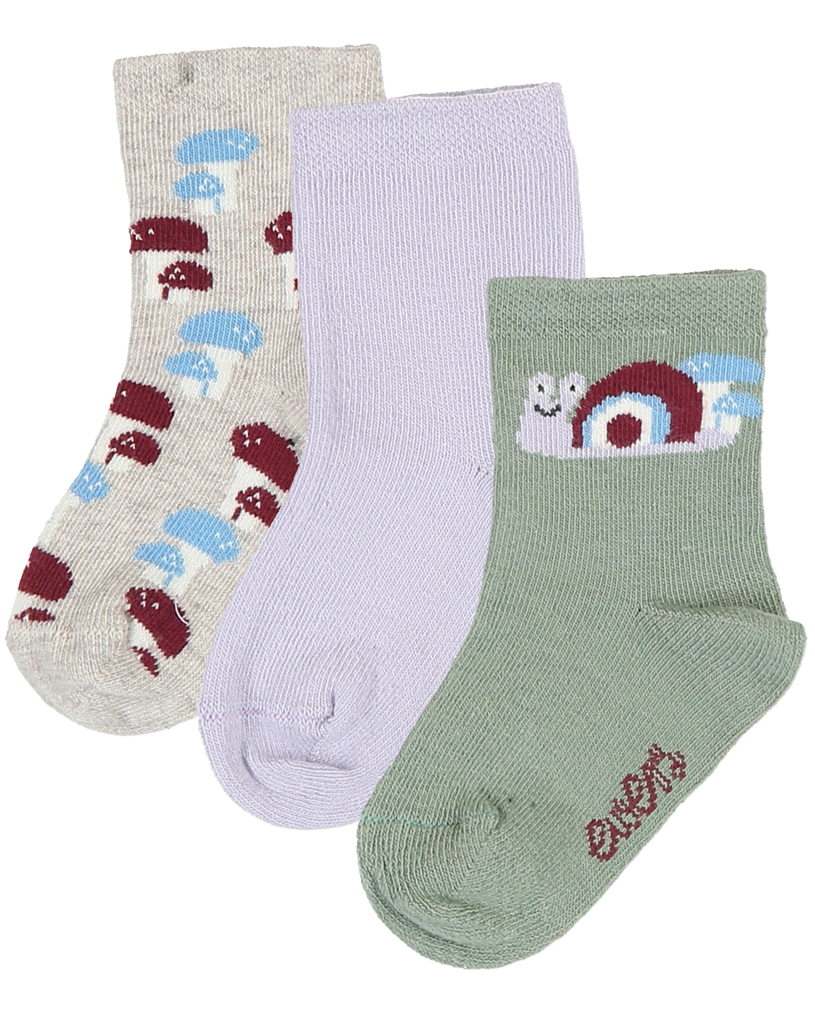 Socken SCHNECKE 3er-Pack in hell flieder/grün