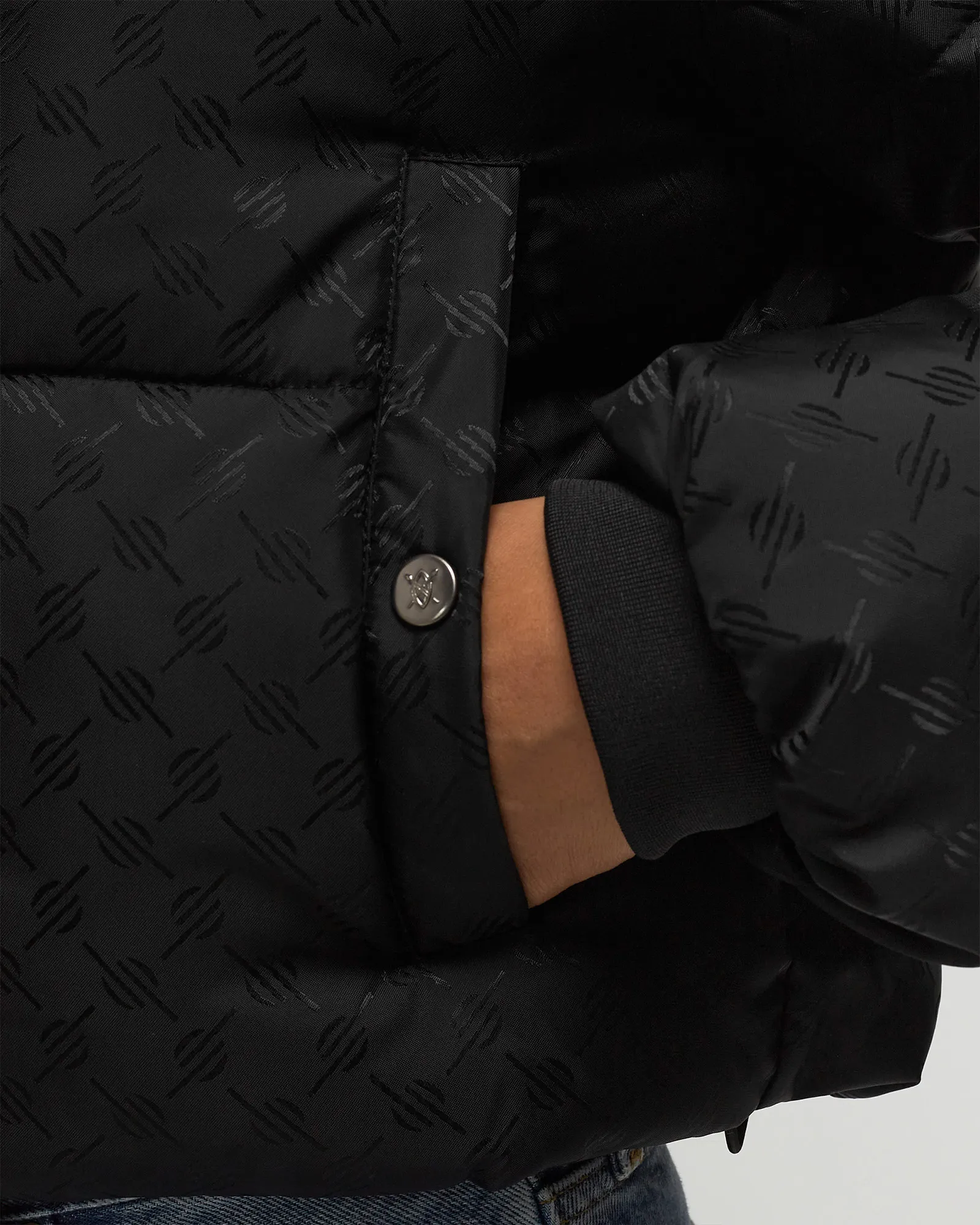 Daily Paper Monogram Cropped Puffer Jacket