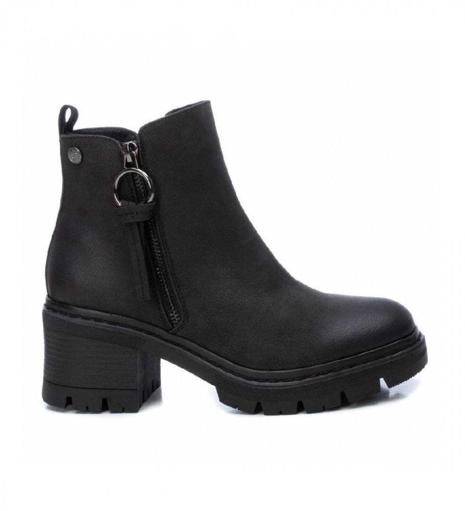 Botas de cano curto Refresh 170442 pretas - Altura do salto: 7 cm -