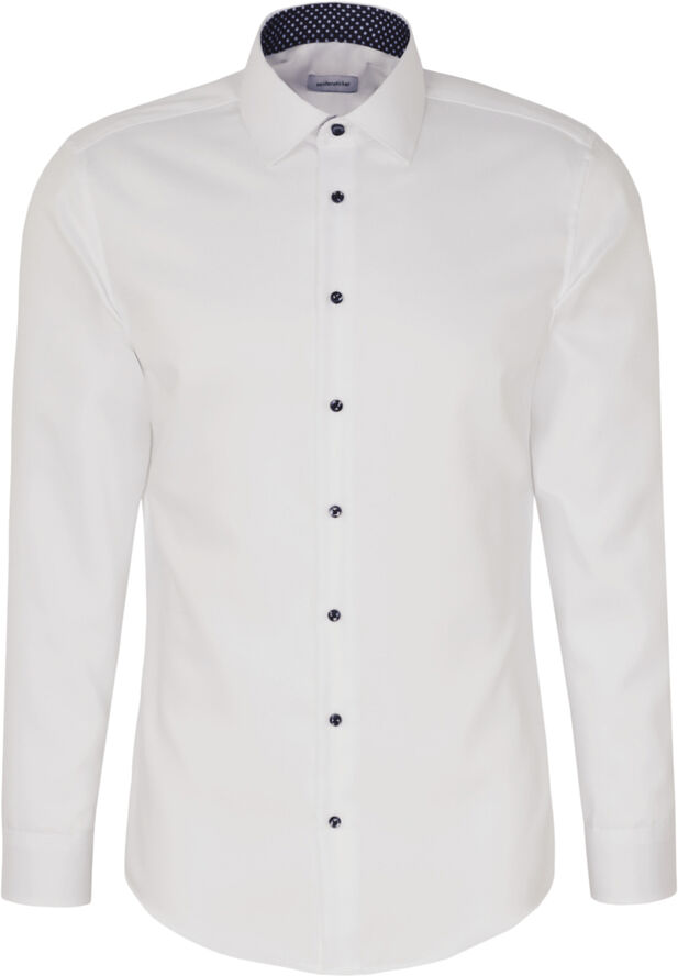 Seidensticker Business Shirt Slim Long sleeve Kent-Collar Uni White
