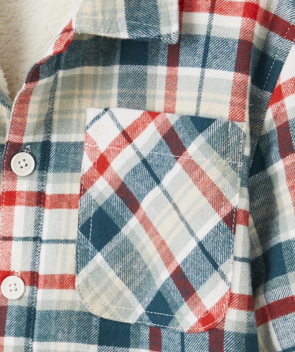 CHEMISE MANCHES LONGUES GARÇON EN FIBRES RECYCLÉES AVEC INTÉRIEUR DOUX
