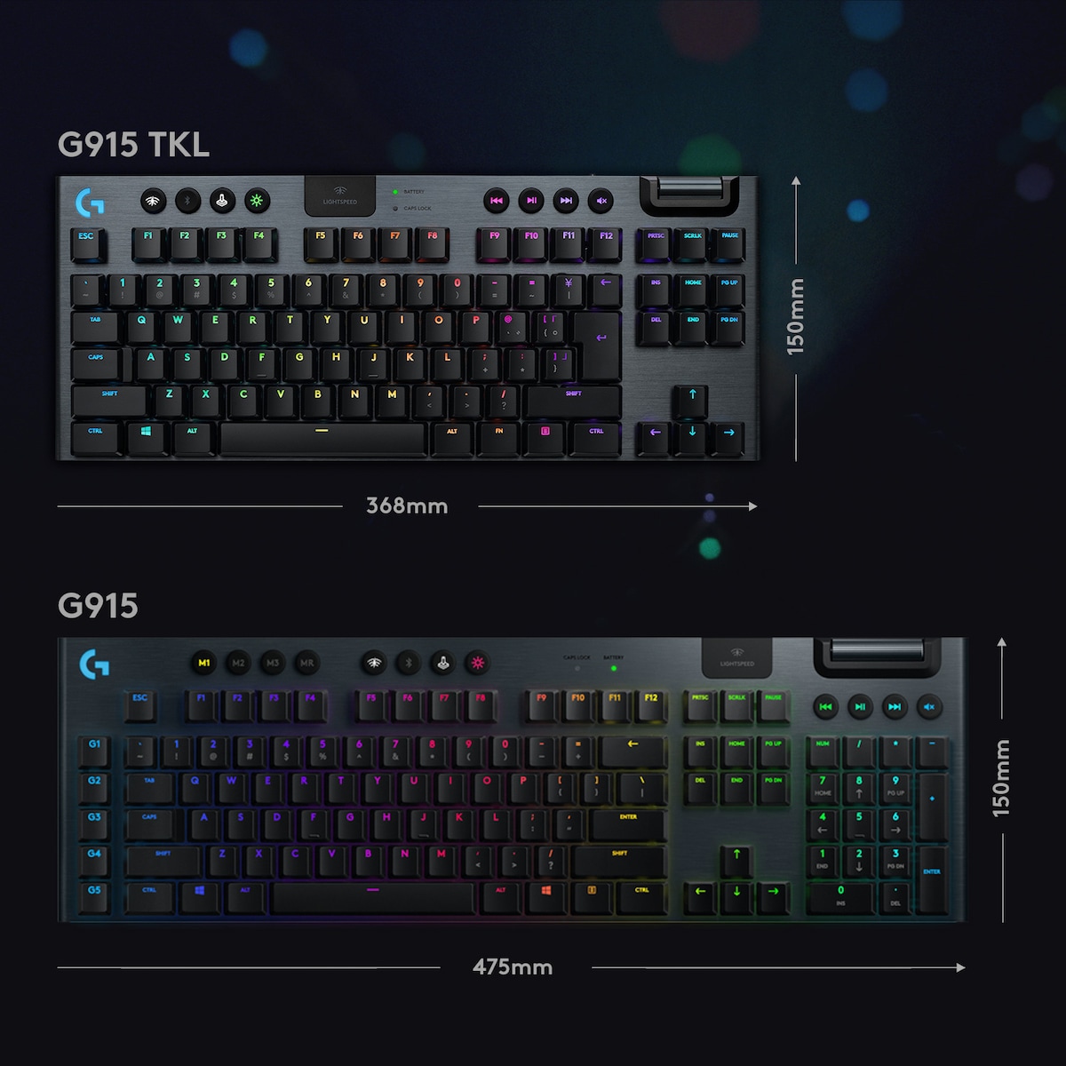 Logitech G915 Lightspeed tenkeyless gamingtastatur (GL Tactile)