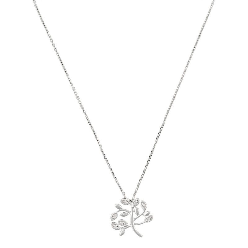 Pendentif Or Blanc 375 et Diamants