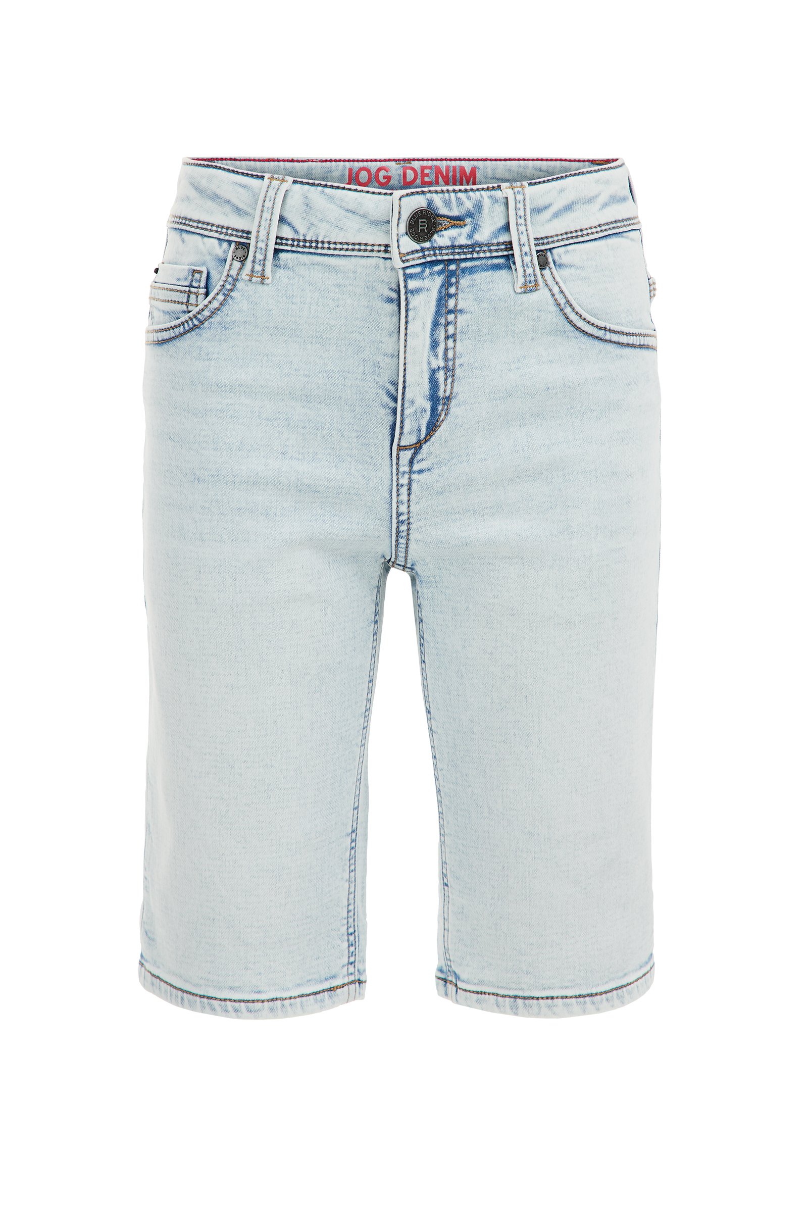Jongens slim fit denimshort van jog denim Blue Ridge IJsblauw