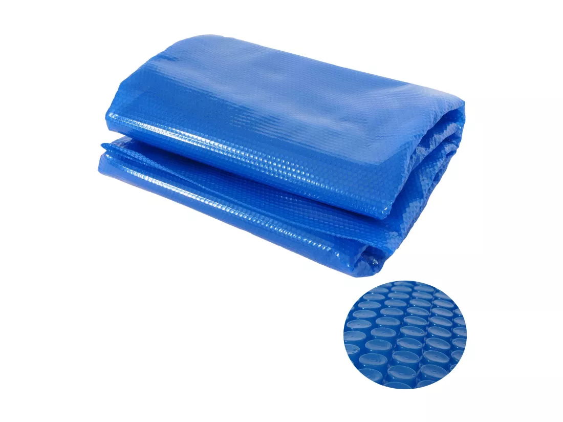 Couverture de piscine 200 µm, Revêtement pour piscine/pool, bâche thermique/solaire, bleu, épaisseur: 200 µm, rond, 4,57 m