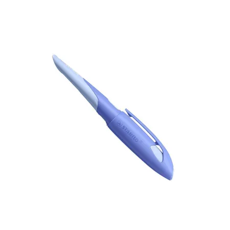 Ergonomischer Schulfüller für Linkshänder mit Anfänger-Feder A - STABILO EASYbirdy Pastel Edition in blau/hellblau - Einzelstift - inklusive Patrone und Einstellwerkzeug - Schreibfarbe blau (löschbar)