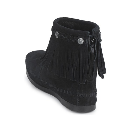 Minnetonka - HI TOP BACK ZIP BOOT - Noir