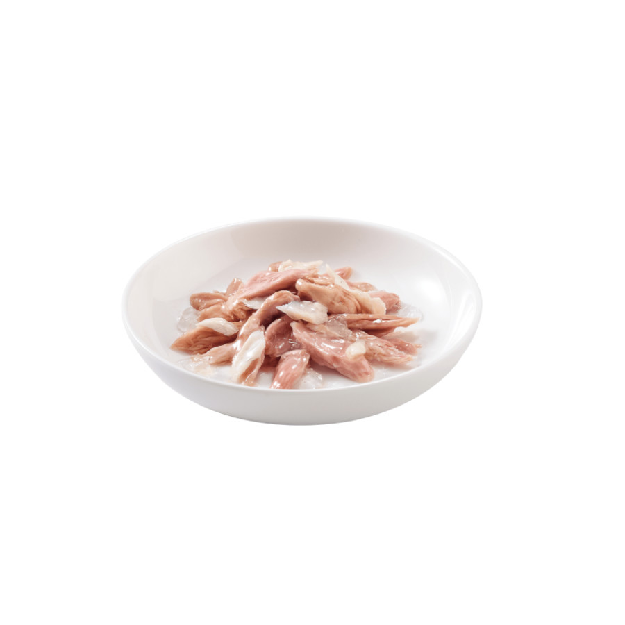 Lata de 85g de atum adulto com garoupa Schesir para gatos