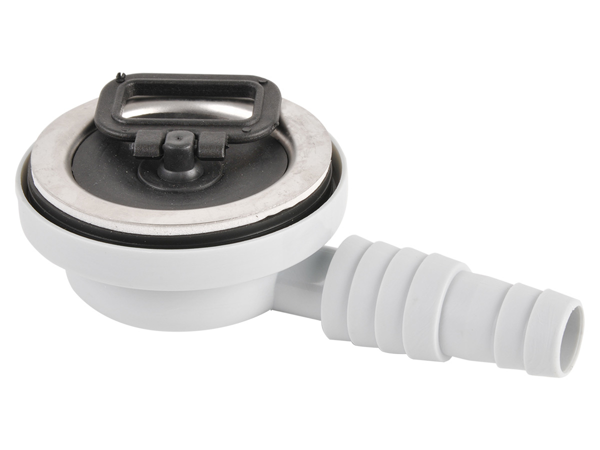 CAN haakse afvoerplug met afsluitdop