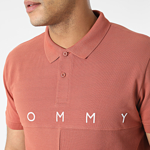 Polo Manches Courtes Mono Flag Patchwork 2059 Brique