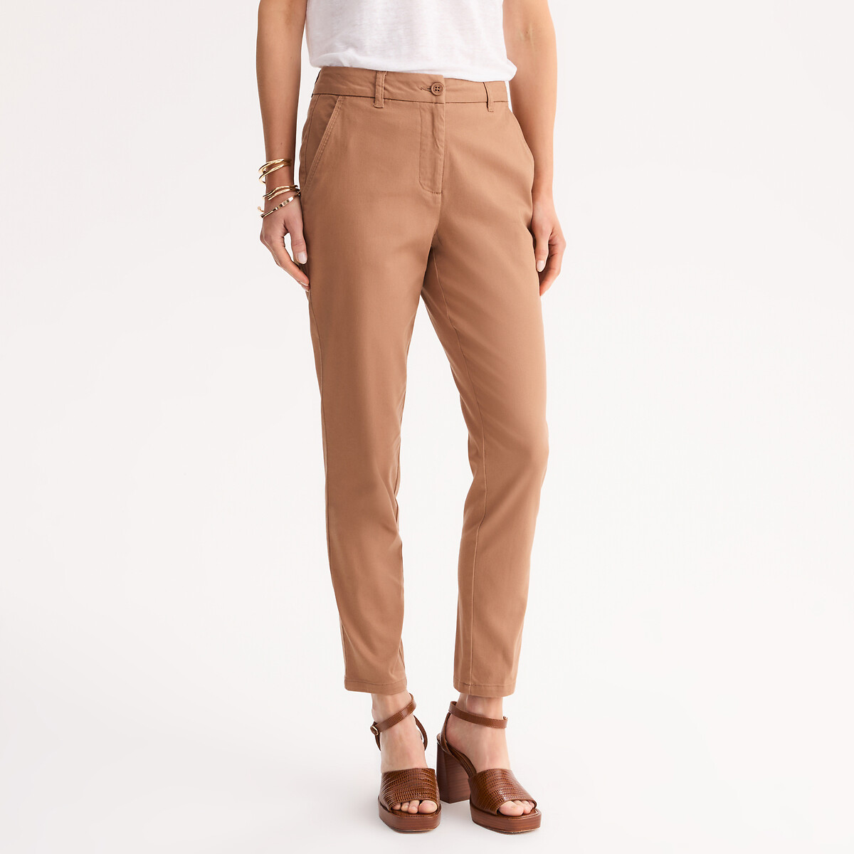 ANNE WEYBURN<br>Calça chino direita, esticar keperstof