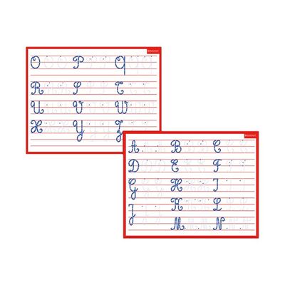 Bouchut - Ardoise mini - Alphabet Majuscules - 26 x 21 cm - double face - rouge