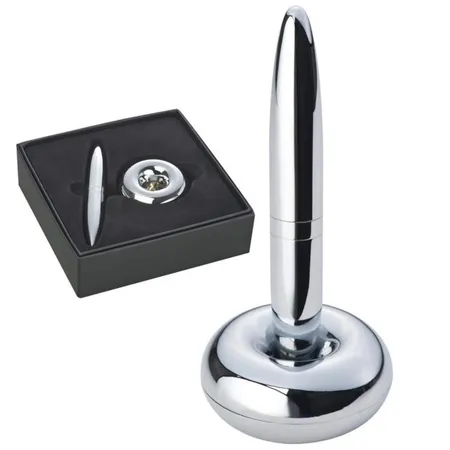 Macma Kugelschreiber aus Metall mit Ständer, verchromt