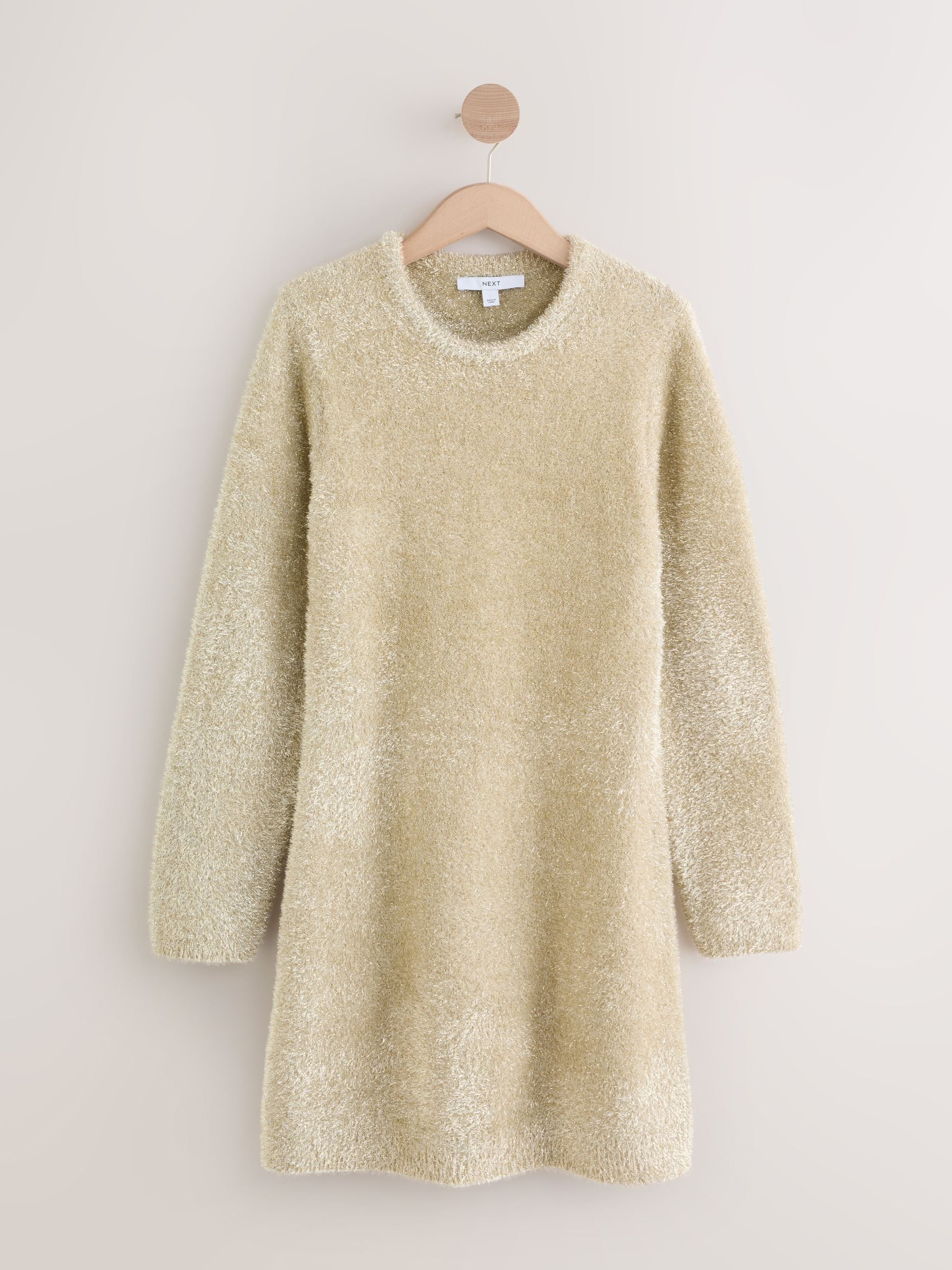 Goud - Tinsel Sparkle Long Sleeve Mini Dress