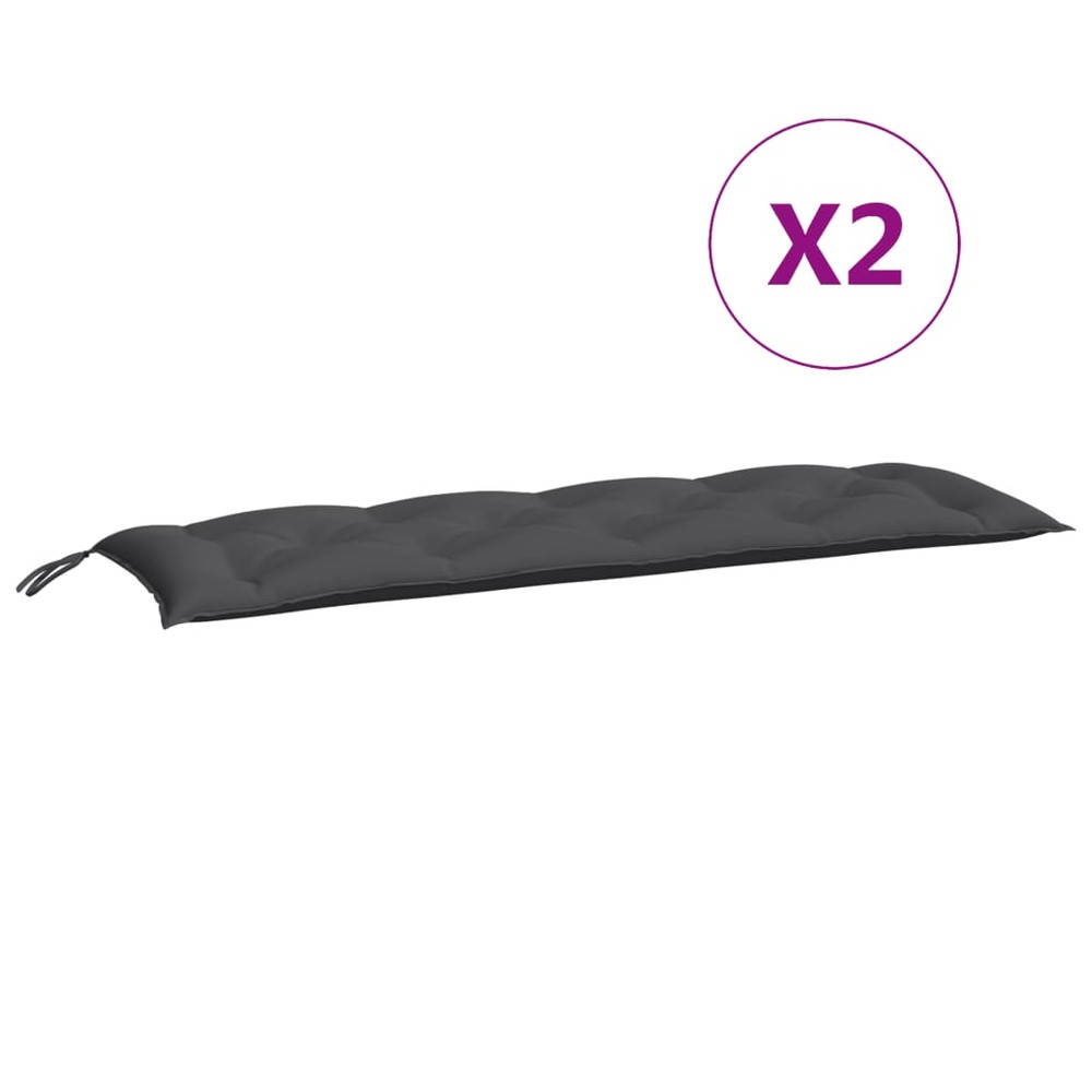 Coussins de banc de jardin 2 pcs anthracite tissu oxford