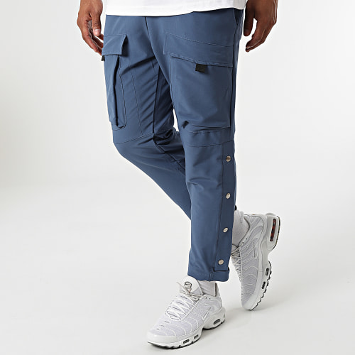 Ensemble Tee Shirt Pantalon Cargo F22-907T Blanc Bleu Clair