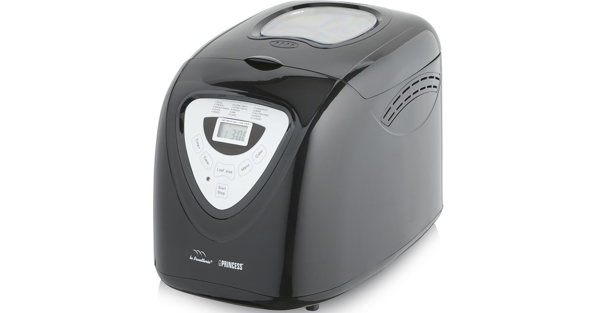 Princess152009 Broodbakmachine  (Zwart/zilver, Voor het maken van brood, cake, jam, yoghurt en rijst)